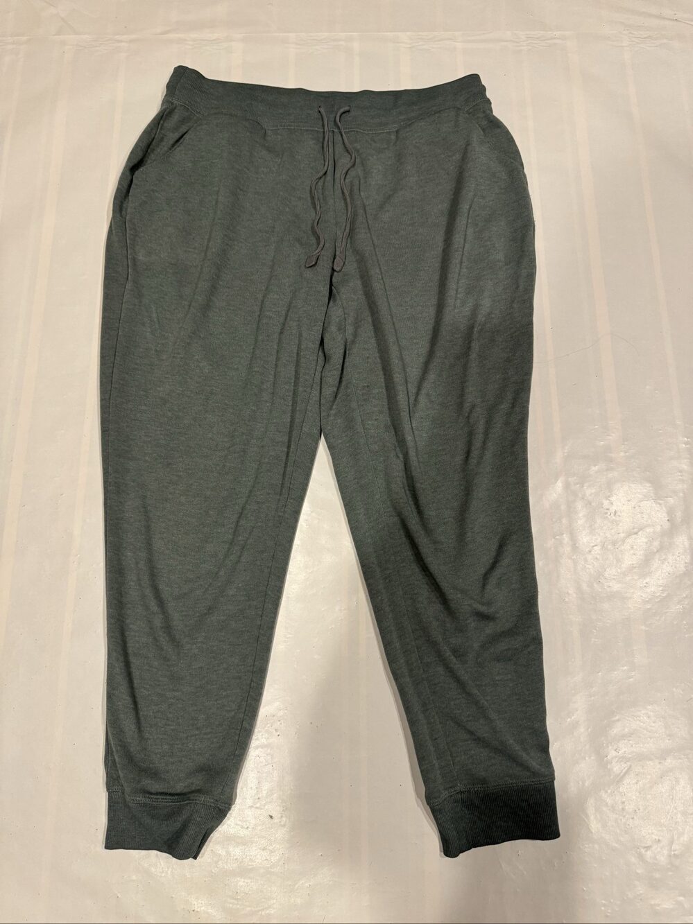Women’s Drawstring Jogger Sweatpants – Dark Green – Medium